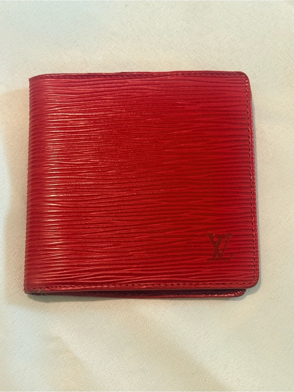 Louis Vuitton Red Epi Leather Compact Bi-Fold Wallet